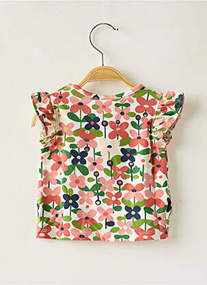 T-shirt fermeture boutonnée au dos manches courtes rose BOBOLI fille