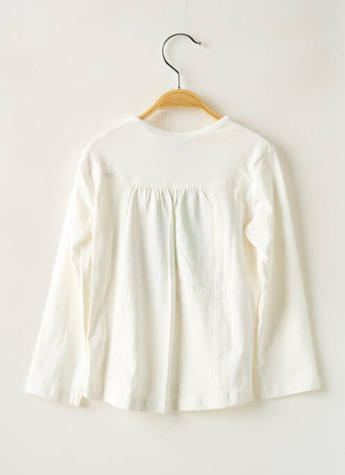 T-shirt coupe droite manches longues blanc BOBOLI fille
