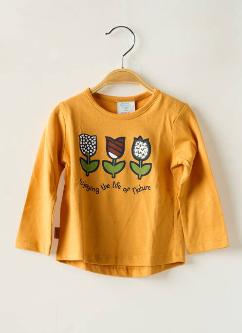 T-shirt coupe droite manches longues jaune BOBOLI fille