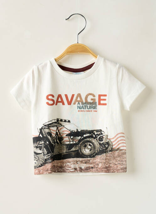 T-shirt coupe droite manches courtes blanc BOBOLI garcon