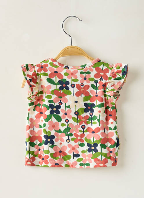 T-shirt fermeture boutonnée au dos manches courtes rose BOBOLI fille