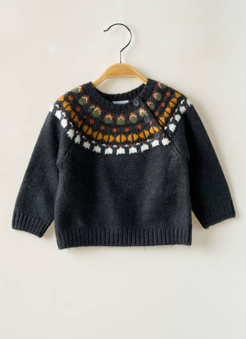 Pull coupe droite manches longues gris BOBOLI garcon