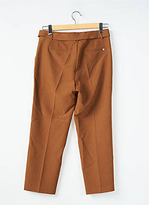 Pantalon droit fermeture zippée sous rabat boutonné marron KOCCA femme