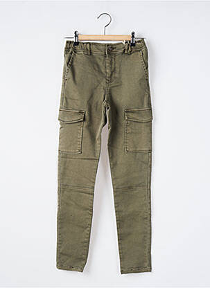 Pantalon cargo slim taille élastique vert GARCIA garçon