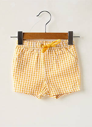 Short fermeture liens à nouer taille élastique jaune BOBOLI fille