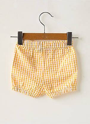 Short fermeture liens à nouer taille élastique jaune BOBOLI fille