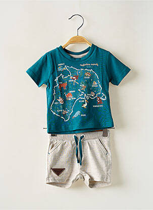 Ensemble short poches bleu BOBOLI garçon