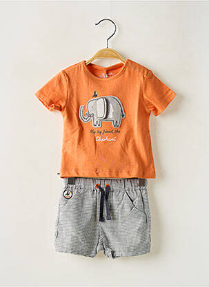 Ensemble short sérigraphie orange BOBOLI garcon