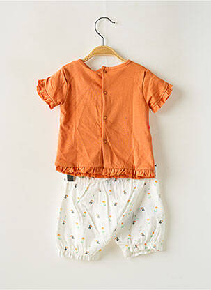 Ensemble short manches courtes orange BOBOLI fille