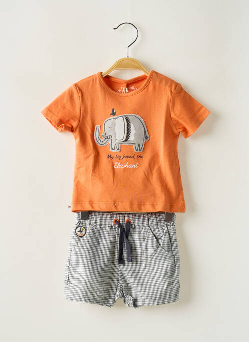 Ensemble short sérigraphie orange BOBOLI garcon