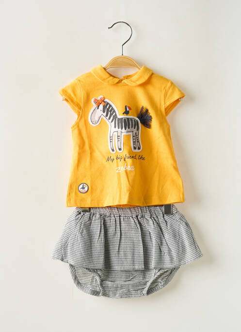 Ensemble pantalon col claudine jaune BOBOLI fille