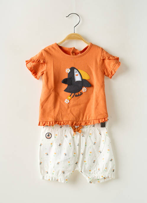 Ensemble short orange BOBOLI pour fille