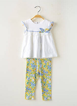 Ensemble pantalon type de haut t-shirt blanc MAYORAL fille