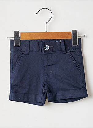 Short tissage popeline taille à pinces bleu BOBOLI garçon