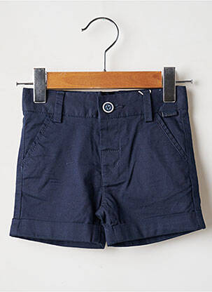 Short tissage popeline taille à pinces bleu BOBOLI garçon