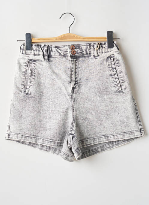 Short tissage denim taille ajustable gris GARCIA fille