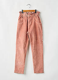 Pantalon slim tissage velours taille élastique rose MAYORAL fille