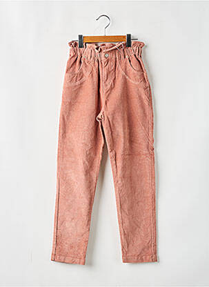 Pantalon slim tissage velours taille élastique rose MAYORAL fille
