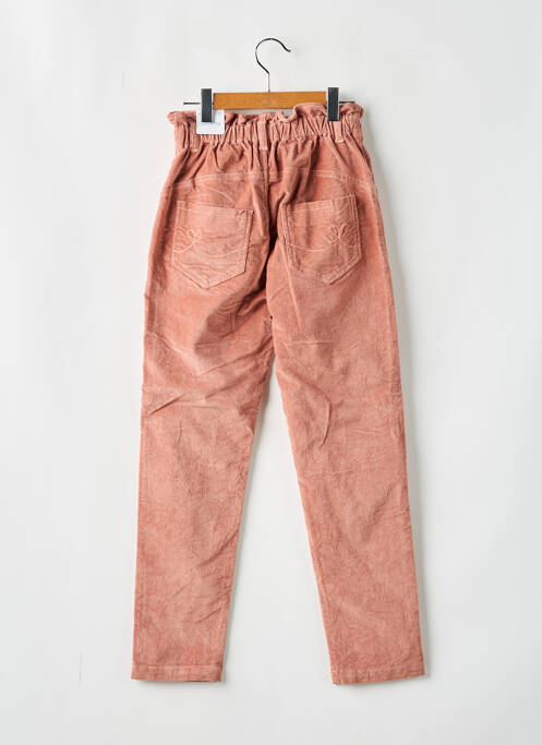 Pantalon slim tissage velours taille élastique rose MAYORAL fille