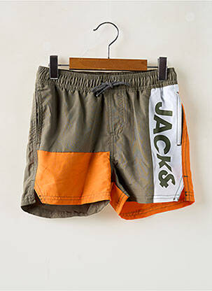 Short de bain tissage popeline vert JACK & JONES garcon