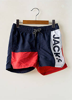 Short de bain tissage popeline bleu JACK & JONES garcon