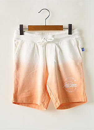 Bermuda fermeture liens à nouer taille élastique orange JACK & JONES garcon