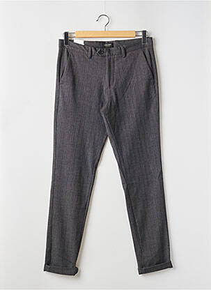 Pantalon chino tissage chiné taille haute gris JACK & JONES homme