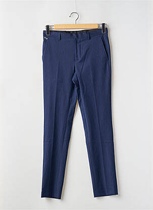 Pantalon chino fermeture zippée sous rabat avec crochet taille normale bleu SELECTED homme