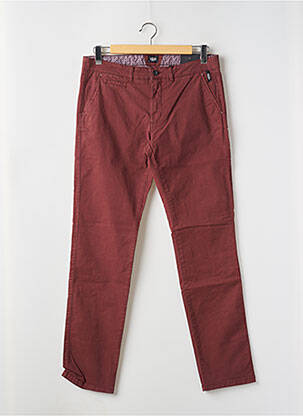 Pantalon chino stretch taille normale rouge DELAHAYE homme