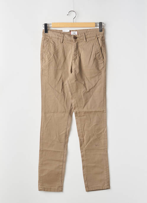Pantalon chino tissage popeline taille basse marron JACK & JONES homme