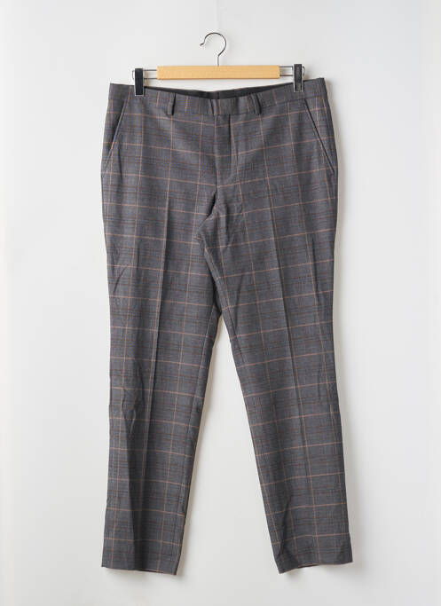 Pantalon chino imprimé imprimé prince de galle taille normale gris SELECTED homme