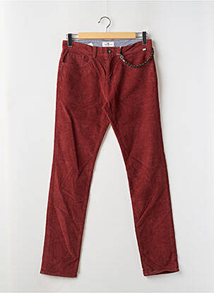 Pantalon slim fermeture zippée sous rabat boutonné rouge TOM TAILOR homme