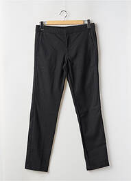 Pantalon droit fermeture zippée sous rabat avec crochet noir BRUCE & BUTLER  homme
