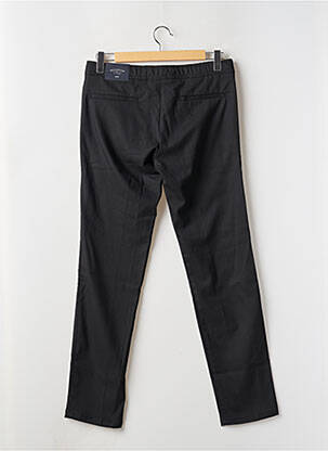 Pantalon droit fermeture zippée sous rabat avec crochet noir BRUCE & BUTLER  homme
