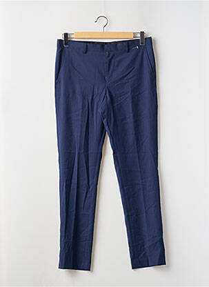 Pantalon chino fermeture zippée sous rabat avec crochet bleu SELECTED homme