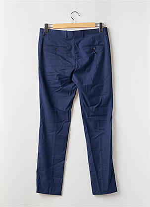 Pantalon chino fermeture zippée sous rabat avec crochet bleu SELECTED homme