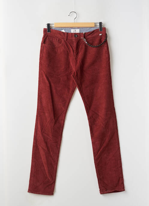 Pantalon slim fermeture zippée sous rabat boutonné rouge TOM TAILOR homme