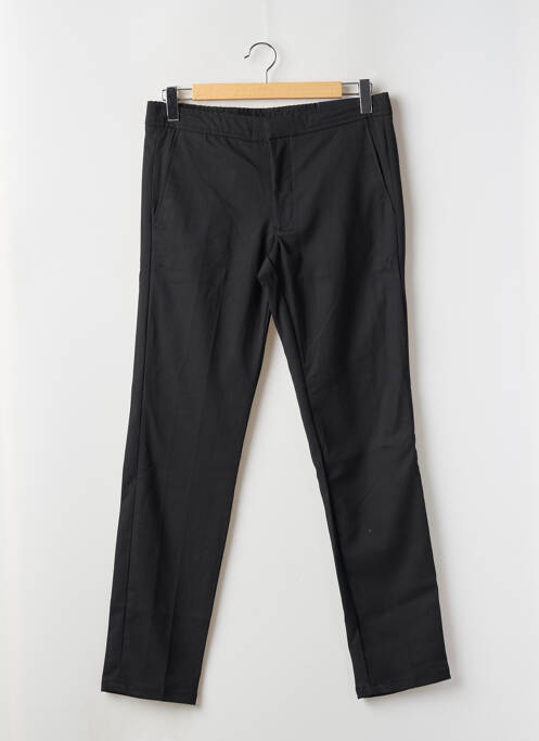 Pantalon droit fermeture zippée sous rabat avec crochet noir BRUCE & BUTLER  homme
