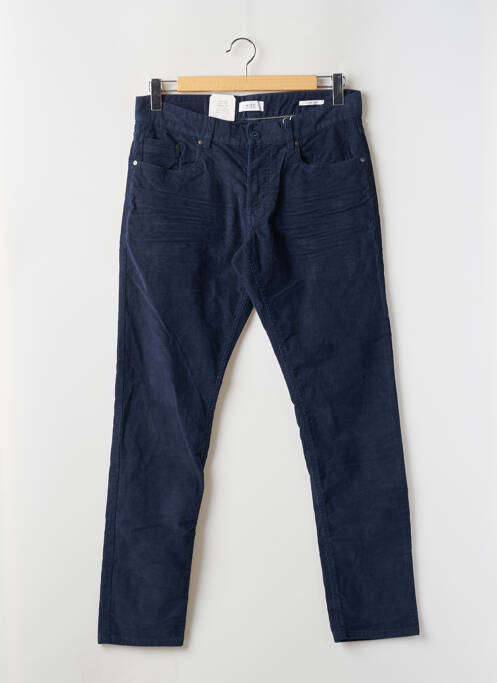 Pantalon slim fermeture zippée sous rabat boutonné bleu EDC homme