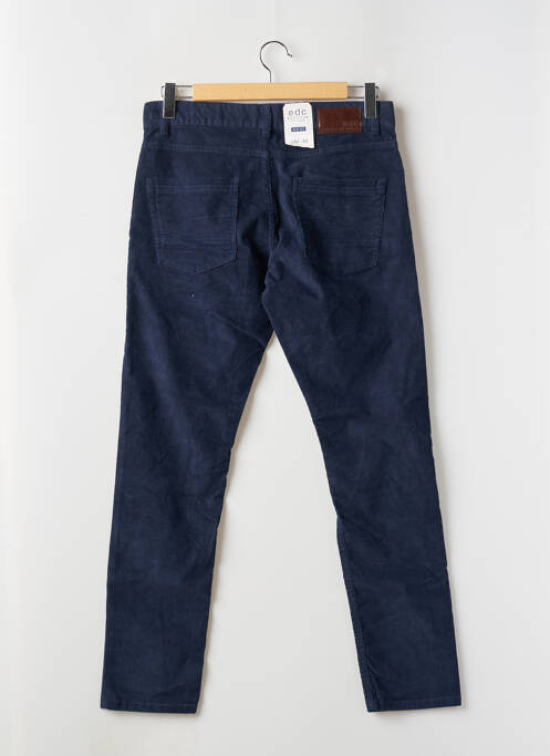Pantalon slim fermeture zippée sous rabat boutonné bleu EDC homme