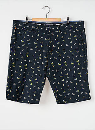 Bermuda taille à pinces taille normale bleu HAZE&FINN homme