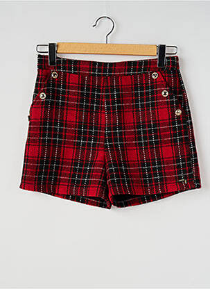 Short taille haute taille à pinces rouge GUESS fille