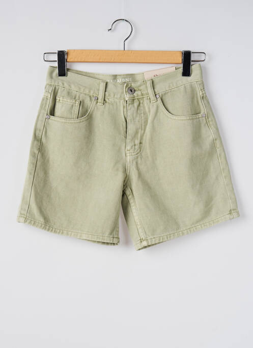 Short tissage denim taille normale vert ZABAIONE femme
