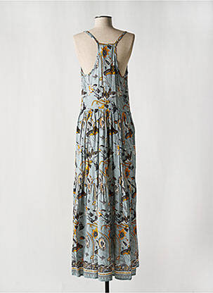 Robe longue imprimé fleurs fines bretelles bleu CHARLIE JOE femme