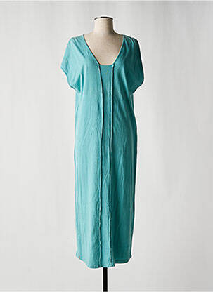 Robe longue manches courtes manches courtes bleu clair MAEVY femme