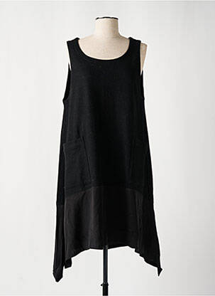 Robe mi-longue sans manche sans manche noir MAY HSU femme