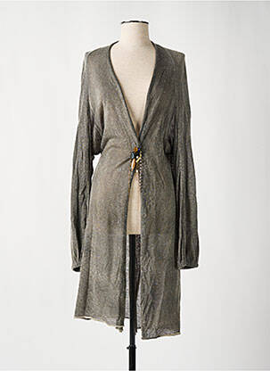 Gilet manches longues col v gris ELISA CAVALETTI femme