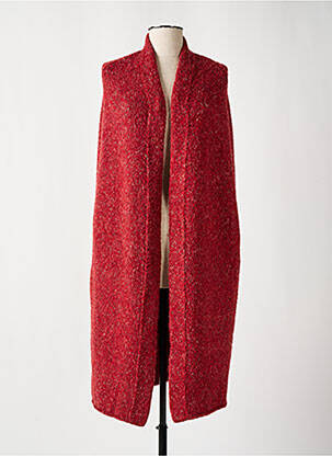 Gilet manches courtes coupe droite rouge CREA CONCEPT femme