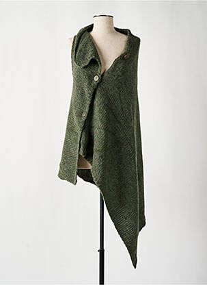 Poncho coupe asymétrique vert KEDZIOREK femme