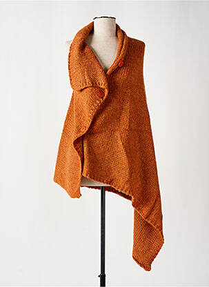 Poncho coupe asymétrique orange KEDZIOREK femme